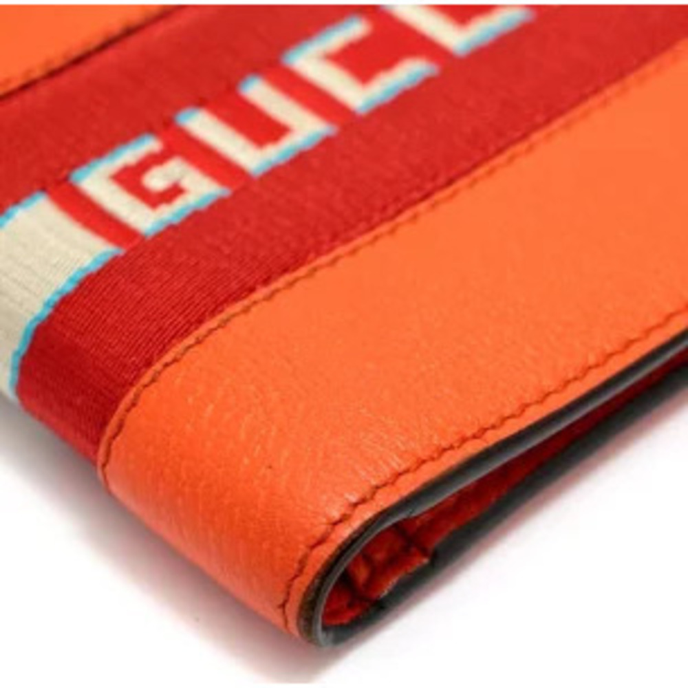 Gucci bi fold wallet Wave leather jacquard orange - Picture 6 of 7